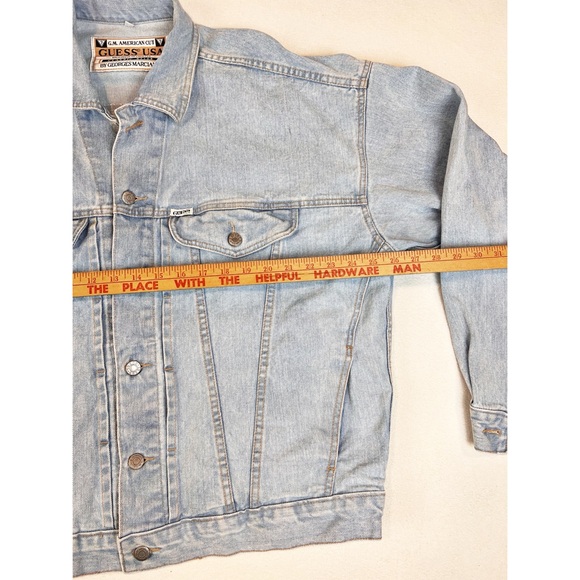 GUESS USA CLASSIC STYLE by George Marciano Green Label Light Wash Jean Jacket XL - Picture 12 of 14